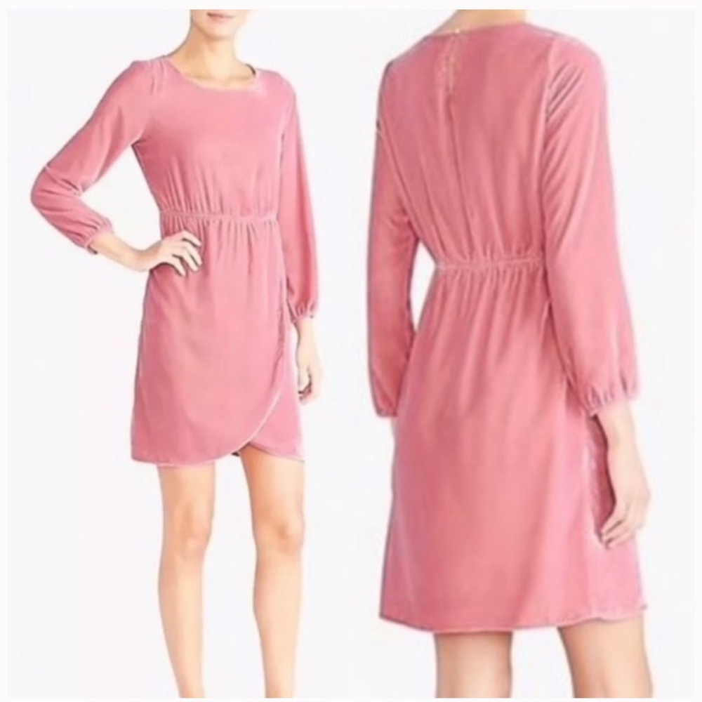 J. Crew Factory Velvet Tulip Hem Dress Pink Size 6